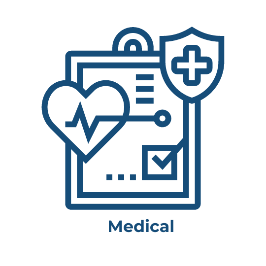 Clipboard with a medical cross and heart monitor line, symbolizing health insurance